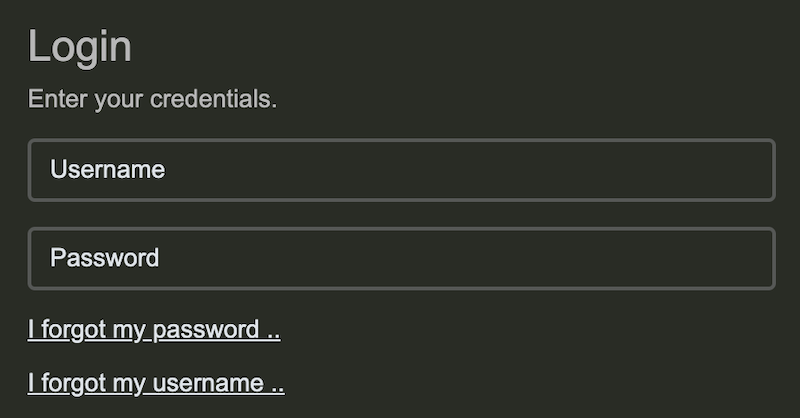 Self-service account recovery starting point