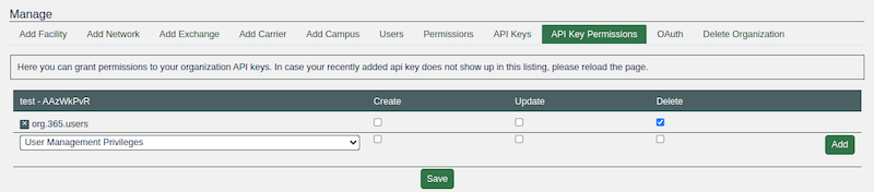 Delete users permission