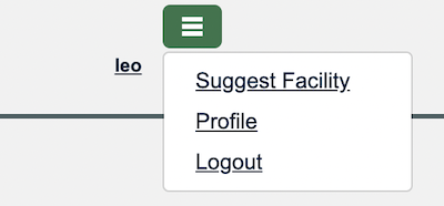 Location of user profile menu